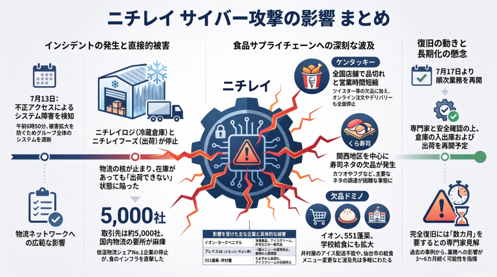 ニチレイ サイバー攻撃の影響まとめ